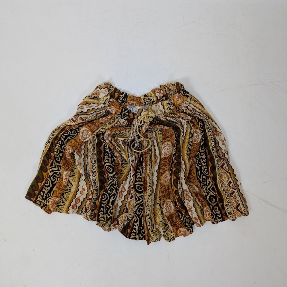 Abstract Mini Skirt Circle Drawstring Mid Low High Rise Short Flowy - Picture 8 of 8